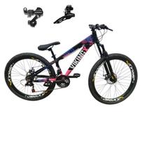 Bicicleta Aro 26 Vikingx Tuff 25 Cambio Shimano Traseiro Dianteiro 24v Freio Disco Mecanico Aluminio Rodas Vmaxx