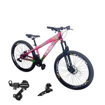 Bicicleta Aro 26 Vikingx Tuff 25 Cambio Shimano Traseiro Dianteiro 24v Freio Disco Mecanico Aluminio Rodas Vmaxx