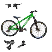 Bicicleta Aro 26 Vikingx Tuff 25 Com Trocadores Cambio Shimano Traseiro Dianteiro 24v Mtb Freeride Aluminio Unissex