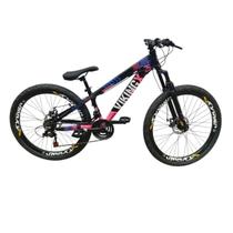 Bicicleta Aro 26 Vikingx Tuff 25 Freio Hidraulico 24v Suspensão Dianteira Unissex Mtb Freeride