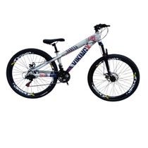 Bicicleta Aro 26 Vikingx Tuff 25 Pneu 21 Velocidades Slk Balão Preto Freio Disco Mecanico