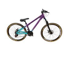 Bicicleta Aro 26 Vikingx Tuff 44 21v Cambio Importado Quadro Aluminio Mtb Freeride Suspensão Dianteira
