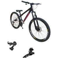 Bicicleta Aro 26 Vikingx Tuff 44 Aluminio Mtb 21v Shimano Dianteiro Traseiro Unissex Freio Disco