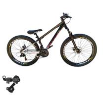 Bicicleta Aro 26 Vikingx Tuff 44 Aluminio Suspensão Dianteira Cambio Shimano Traseiro 21v Unissex