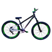 Bicicleta Aro 26 Vikingx Tuff 44 Pneu Balão Flame Para Grau Manobras Monomarcha Freio Traseiro Hidraulico