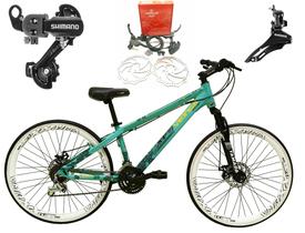 Bicicleta Aro 26 Vikingx Tuff Azul 21v Alumínio Câmbios Shimano Freio a Disco Hidráulicos Aros Vmaxx Brancos Bicicleta Aro 26 Vikingx Tuff Azul 21v Alumínio Câmbios Shimano Freio a Disco Hidráulicos Aros Vmaxx Brancos