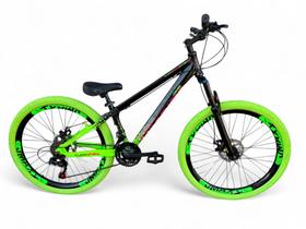 Bicicleta Aro 26 Vikingx Tuff Freeride Câmbios Shimano 21v Freio a Disco Rodas Vmaxx DH Pneu Flame Bicicleta Aro 26 Vikingx Tuff Freeride Câmbios Shimano 21v Freio a Disco Rodas Vmaxx DH Pneu Flame