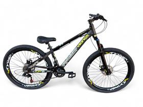 Bicicleta Aro 26 Vikingx Tuff Freeride Câmbios Shimano 21v Freio Hidráulico Aros Vmaxx DH Pneu Flame