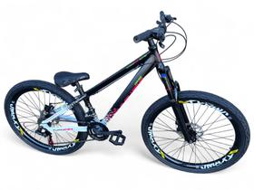 Bicicleta Aro 26 Vikingx Tuff Freeride Downhill 21v Alumínio Freio a Disco Aros Vmaxx Pneu Flame