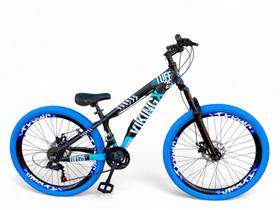 Bicicleta Aro 26 Vikingx Tuff Freeride Downhill 21v Freio Hidráulico Alumínio Aros Vmaxx Pneu Flame