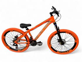 Bicicleta Aro 26 Vikingx Tuff Freeride Downhill Freio Hidráulico 21v Alumínio Aros Vmaxx Pneu Flame
