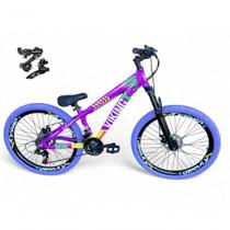 Bicicleta Aro 26 VikingX Tuff X25 21v Disco Roxo-amarelo Bicicleta Aro 26 VikingX Tuff X25 21v Disco Roxo-amarelo