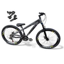Bicicleta Aro 26 Vikingx Tuff X25 Freeride DH Câmbios Shimano 21v Aros Vmaxx DH Freio a Disco