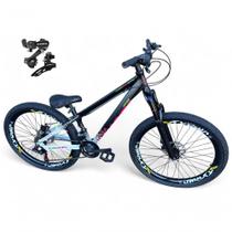 Bicicleta Aro 26 VikingX Tuff X44 21v Freio a Disco Preto Branco
