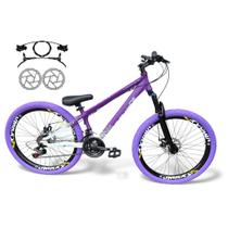 Bicicleta Aro 26 Vikingx Tuff X44 Freeride 21v Aros Vmaxx Freio Hidráulico Alumínio Pneu Flame