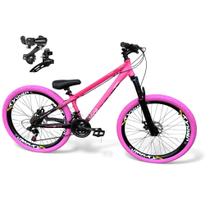 Bicicleta Aro 26 Vikingx Tuff X44 Freeride 21v Câmbios Shimano Aros Vmaxx DH Freio a Disco