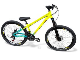 Bicicleta Aro 26 Vikingx Tuff X44 Freeride DH Rodas Vmaxx 21v Alumínio Freio a Disco Pneu Flame Bicicleta Aro 26 Vikingx Tuff X44 Freeride DH Rodas Vmaxx 21v Alumínio Freio a Disco Pneu Flame