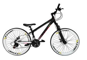 Bicicleta Aro 26 Vikingx Tuff X44 Preto/Branco 21v Alumínio Freio a Disco Aros Vmaxx Brancos Bicicleta Aro 26 Vikingx Tuff X44 Preto/Branco 21v Alumínio Freio a Disco Aros Vmaxx Brancos