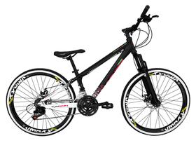 Bicicleta Aro 26 Vikingx Tuff X44 Preto/Branco 21v Alumínio Freio a Disco Aros Vmaxx Pretos