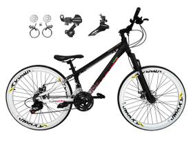 Bicicleta Aro 26 Vikingx Tuff X44 Preto/Branco 21v Câmbios Shimano Tz Freios Hidráulicos Aros Vmaxx Brancos Bicicleta Aro 26 Vikingx Tuff X44 Preto/Branco 21v Câmbios Shimano Tz Freios Hidráulicos Aros Vmaxx Brancos