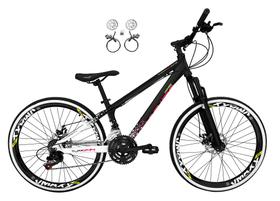 Bicicleta Aro 26 Vikingx Tuff X44 Preto/Branco 21v Freios a Disco Hidráulicos óleo Aros Vmaxx Pretos Bicicleta Aro 26 Vikingx Tuff X44 Preto/Branco 21v Freios a Disco Hidráulicos óleo Aros Vmaxx Pretos