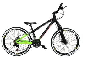 Bicicleta Aro 26 Vikingx Tuff X44 Preto/Verde 21v Alumínio Freio a Disco Aros Vmaxx Pretos