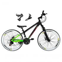 Bicicleta Aro 26 Vikingx Tuff X44 Preto/verde 21v Câmbios Shimano Tz Freio A Disco Aros Vmaxx Brancos Bicicleta Aro 26 Vikingx Tuff X44 Preto/verde 21v Câmbios Shimano Tz Freio A Disco Aros Vmaxx Brancos