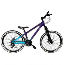 Bicicleta Aro 26 Vikingx Tuff X44 Roxo-azul 21v Alumínio Freio A Disco Aros Vmaxx Pretos Bicicleta Aro 26 Vikingx Tuff X44 Roxo-azul 21v Alumínio Freio A Disco Aros Vmaxx Pretos