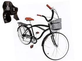 Bicicleta Aro 26 Vintage retrô 6v com Cesta metal Cadeirinha