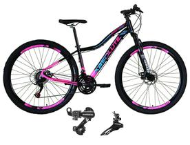 Bicicleta aro 29 Absolute Hera Alumínio 21 Marchas Câmbios Shimano Freio a Disco - Preto/Rosa Bicicleta aro 29 Absolute Hera Alumínio 21 Marchas Câmbios Shimano Freio a Disco - Preto/Rosa