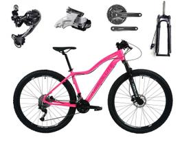 Bicicleta Aro 29 Absolute Hera Feminina Alumínio Câmbio Traseiro Shimano Deore 27v Freio Hidráulico Garfo Com Trava no Guidão - Rosa
