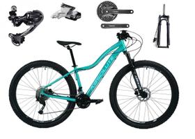 Bicicleta Aro 29 Absolute Hera Feminina Alumínio Câmbio Traseiro Shimano Deore 27v Freio Hidráulico Garfo Com Trava no Guidão - Verde