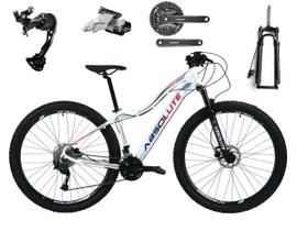 Bicicleta Aro 29 Absolute Hera Feminina Alumínio Câmbios Shimano Alívio e Altus 27v Freios Hidráulicos Garfo Com Trava no Guidão - Branco