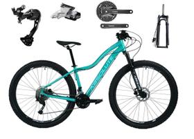 Bicicleta Aro 29 Absolute Hera Feminina Alumínio Câmbios Shimano Alívio e Altus 27v Freios Hidráulicos Garfo Com Trava no Guidão - Verde