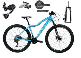 Bicicleta Aro 29 Absolute Hera Feminina Alumínio Câmbios Shimano Deore e Altus 27v Freios Hidráulicos Garfo Com Trava no Guidão - Azul