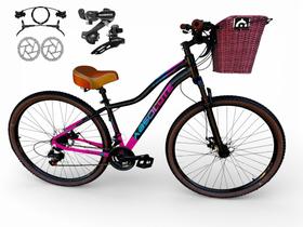 Bicicleta Aro 29 Absolute Hera Feminina Retrô Vintage Shimano 21v Hidráulica Confortável Cesta