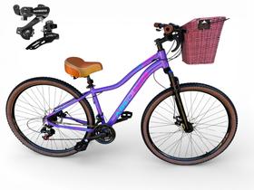 Bicicleta Aro 29 Absolute Hera Feminina Vintage Retrô 21v Shimano Confortável Cesta Selim 2 Molas