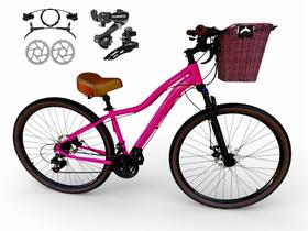 Bicicleta Aro 29 Absolute Hera Feminina Vintage Retrô Shimano 21v Hidráulica Confortável Cesta