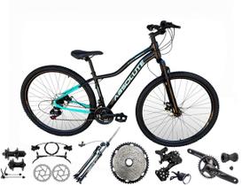 Bicicleta Aro 29 Absolute Hera Garfo Trava no Guidão 12v Hollowtech K7 Freios a Disco Hidráulico MTB Alumínio