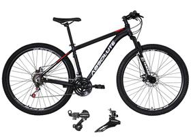 Bicicleta Aro 29 Absolute Nero 4 21v Câmbios Shimano Freio a Disco Hidráulico Alumínio Garfo Com Suspensão - Preto/Vermelho Bicicleta Aro 29 Absolute Nero 4 21v Câmbios Shimano Freio a Disco Hidráulico Alumínio Garfo Com Suspensão - Preto/Vermelho