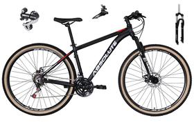 Bicicleta Aro 29 Absolute Nero 4 24v Câmbio Shimano Acera K7 Garfo Trava Freio a Disco Pneu com Faixa Bege - Preto/Vermelho