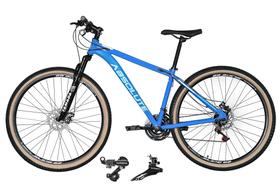 Bicicleta Aro 29 Absolute Nero 4 Alumínio 24v Cabeamento Interno Câmbios Shimano Garfo Suspensão Pneus Faixa Bege - Azul