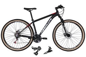 Bicicleta Aro 29 Absolute Nero 4 Alumínio 24v Cabeamento Interno Câmbios Shimano Garfo Suspensão Pneus Faixa Bege - Preto/Vermelho