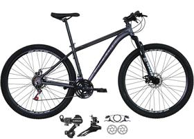 Bicicleta Aro 29 Absolute Nero 4 Cabeamento Interno 21v Alumínio Câmbios Shimano Freio a Disco Hidráulico Garfo Com Suspensão - Grafite