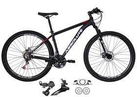 Bicicleta Aro 29 Absolute Nero 4 Cabeamento Interno 21v Alumínio Câmbios Shimano Freio a Disco Hidráulico Garfo Com Suspensão - Preto/Vermelho