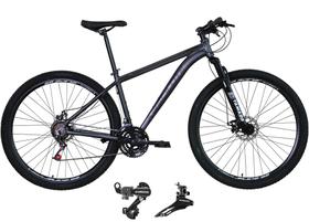 Bicicleta Aro 29 Absolute Nero 4 Cabeamento Interno 21v Câmbios Shimano Freio a Disco Hidráulico Alumínio Garfo Com Suspensão - Grafite