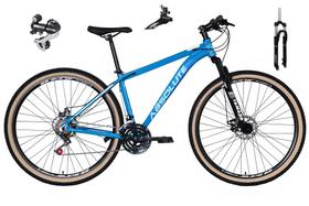 Bicicleta Aro 29 Absolute Nero 4 Cabeamento Interno 24v Câmbio Shimano Acera K7 Garfo Trava Freio a Disco Pneu Faixa Bege - Azul