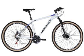 Bicicleta Aro 29 Absolute Nero 4 Cabeamento Interno 24v Freio a Disco Garfo Com Suspensão Mtb 29 Alumínio Pneu com Faixa Bege - Branco