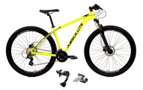 Bicicleta Aro 29 Absolute Nero 4 Cabos Internos Câmbio Traseiro Shimano Alívio e Altus 27v Freio Hidráulico Garfo Com Trava - Amarelo