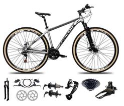 Bicicleta Aro 29 Absolute Nero 4 Kit 27v K7 Freio Hidráulico 3x9 Suspensão 100mm Trava Pneu Faixa